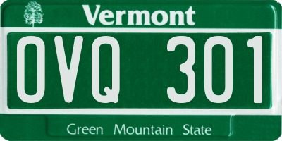 VT license plate OVQ301