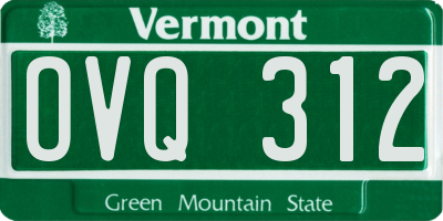 VT license plate OVQ312