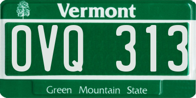 VT license plate OVQ313