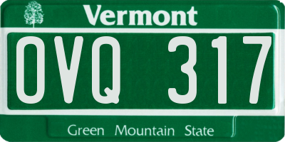 VT license plate OVQ317