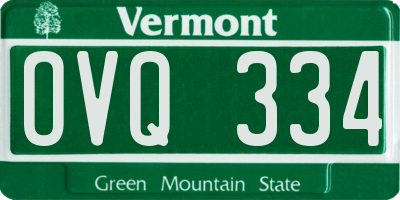 VT license plate OVQ334