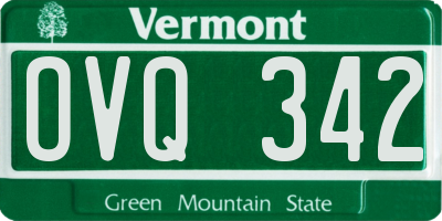 VT license plate OVQ342