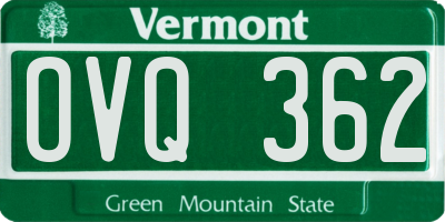VT license plate OVQ362