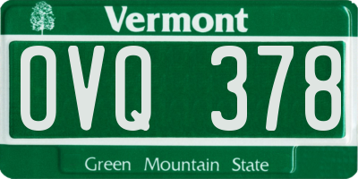 VT license plate OVQ378
