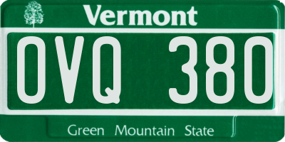 VT license plate OVQ380