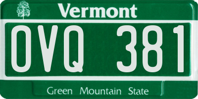 VT license plate OVQ381