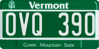 VT license plate OVQ390
