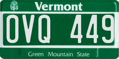 VT license plate OVQ449