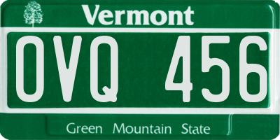 VT license plate OVQ456