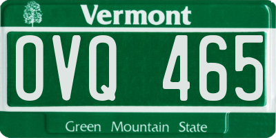 VT license plate OVQ465