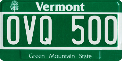 VT license plate OVQ500