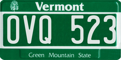 VT license plate OVQ523