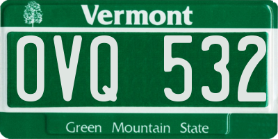 VT license plate OVQ532