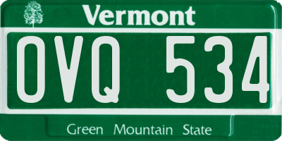 VT license plate OVQ534