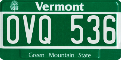 VT license plate OVQ536