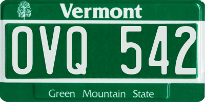 VT license plate OVQ542