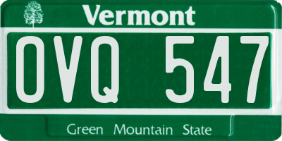VT license plate OVQ547