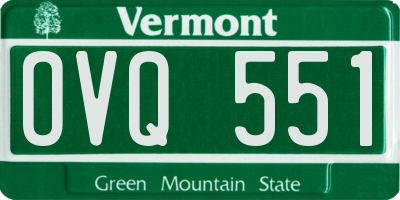 VT license plate OVQ551