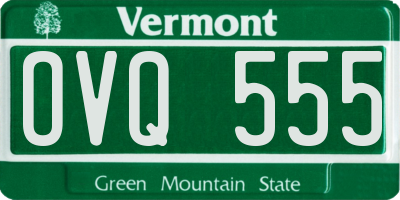 VT license plate OVQ555