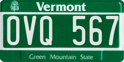 VT license plate OVQ567