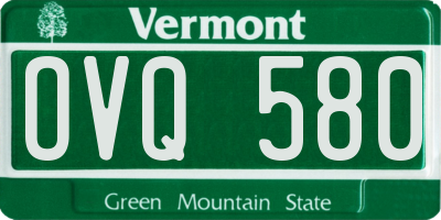 VT license plate OVQ580