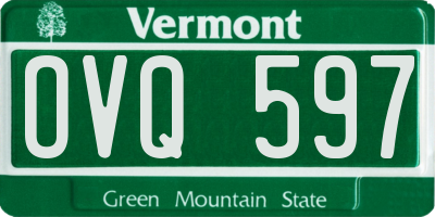 VT license plate OVQ597