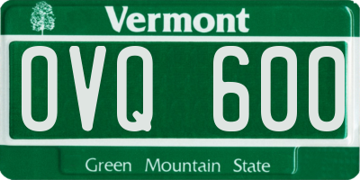 VT license plate OVQ600