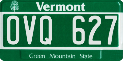 VT license plate OVQ627