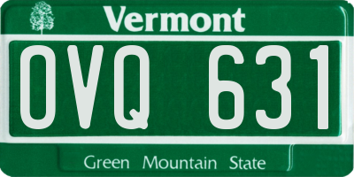 VT license plate OVQ631