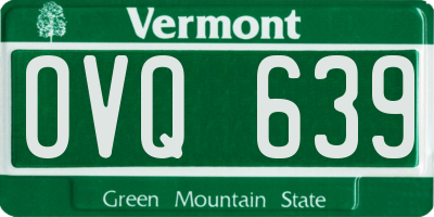 VT license plate OVQ639