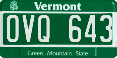 VT license plate OVQ643