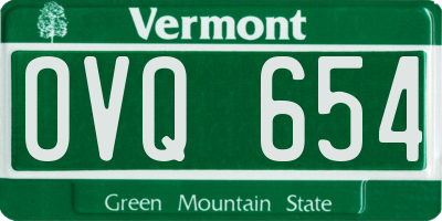 VT license plate OVQ654
