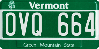 VT license plate OVQ664