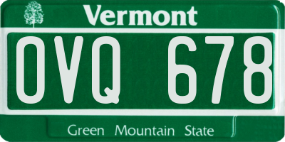 VT license plate OVQ678