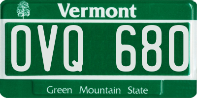 VT license plate OVQ680