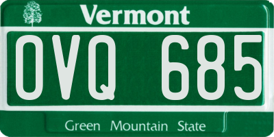 VT license plate OVQ685