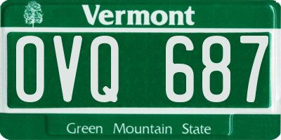 VT license plate OVQ687