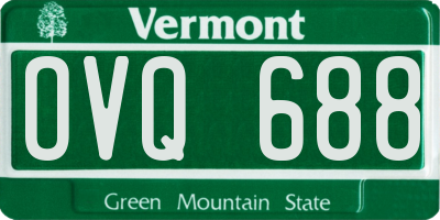 VT license plate OVQ688
