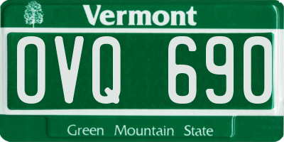 VT license plate OVQ690