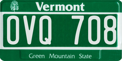 VT license plate OVQ708