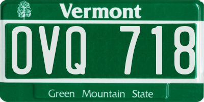 VT license plate OVQ718