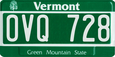 VT license plate OVQ728