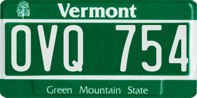 VT license plate OVQ754