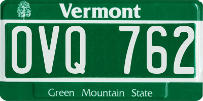 VT license plate OVQ762