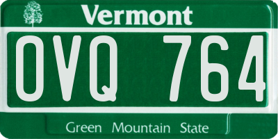 VT license plate OVQ764