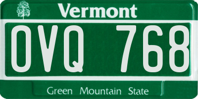 VT license plate OVQ768