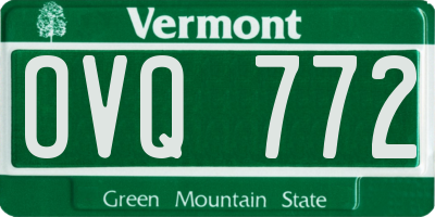 VT license plate OVQ772