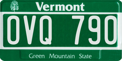 VT license plate OVQ790