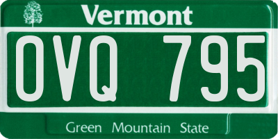 VT license plate OVQ795