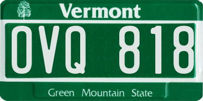 VT license plate OVQ818